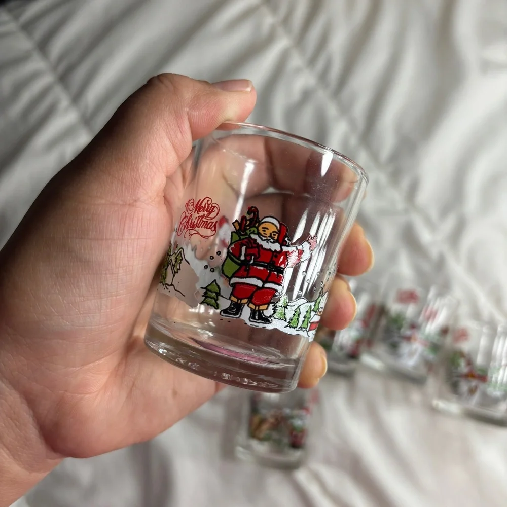 Vintage Christmas shot cup Santa‎ Claus party